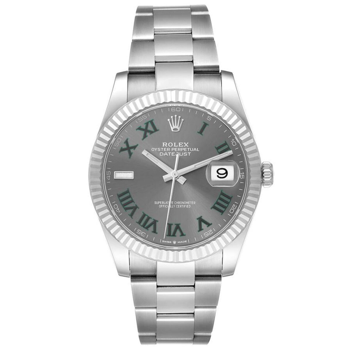Replica Rolex Datejust 41mm Rhodium Dial 126334 "Wimbledon" Flutted / Oyster - Best shop to buy a Fake Rolex