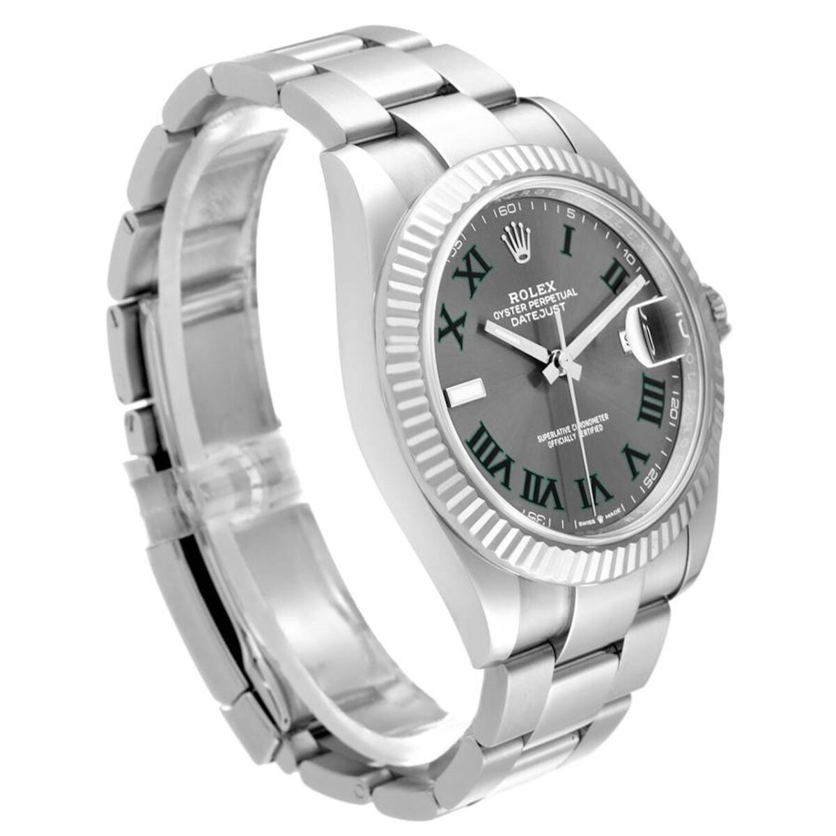 Replica Rolex Datejust 41mm Rhodium Dial 126334 "Wimbledon" Flutted / Oyster - Best shop to buy a Fake Rolex