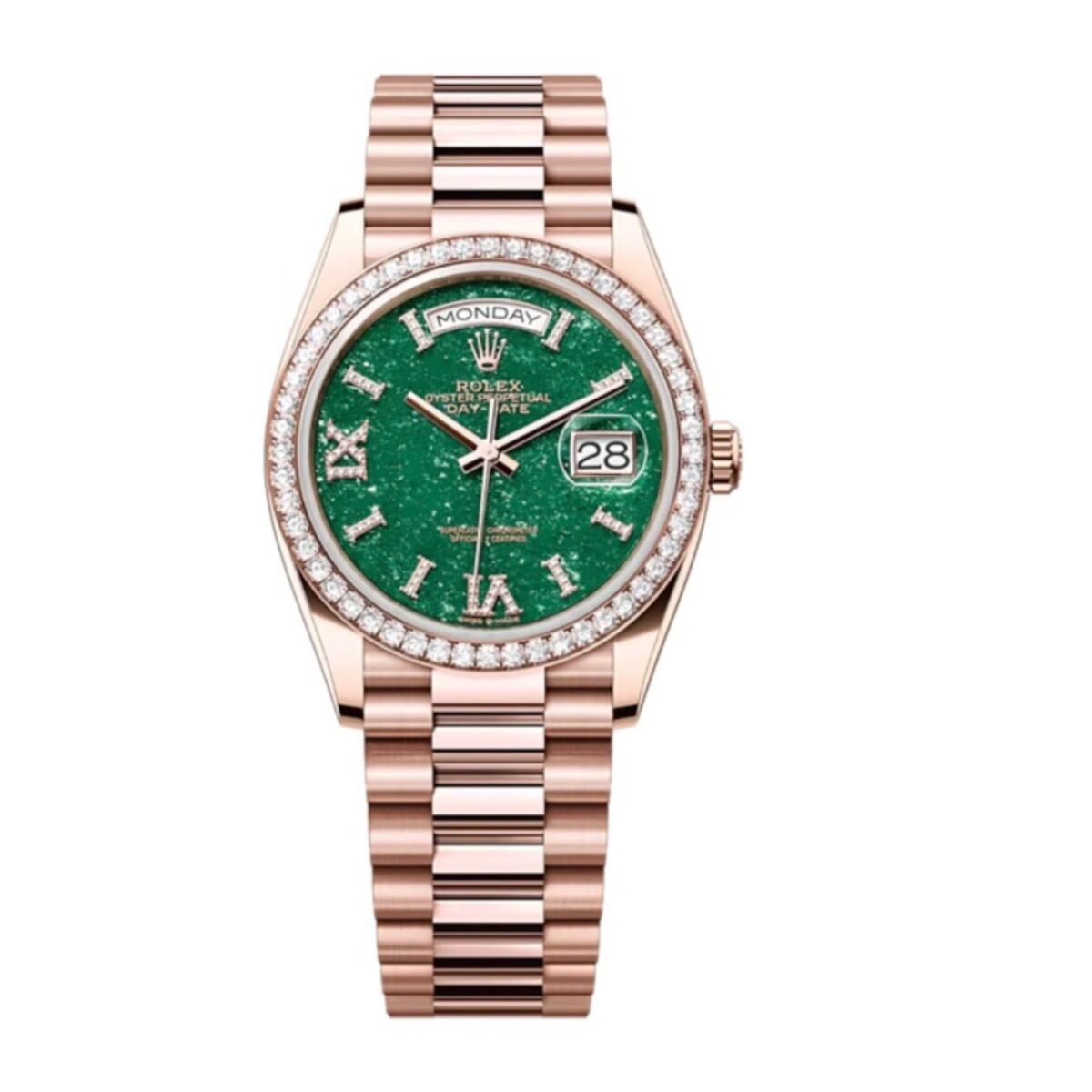Replica Rolex Day-Date 36 mm Green Dial 128345RBR - Best shop to buy a Fake Rolex