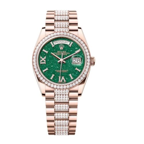 Replica Rolex Day-Date 36 mm Green Dial 128345RBR - Best shop to buy a Fake Rolex
