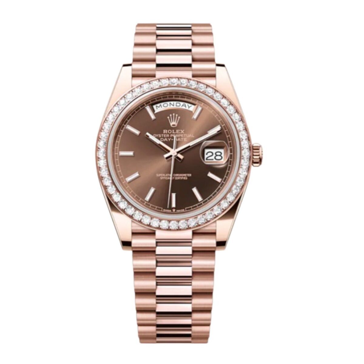 Replica Rolex Day-Date 40 mm Chocolate Dial 228345RBR - Best shop to buy a Fake Rolex