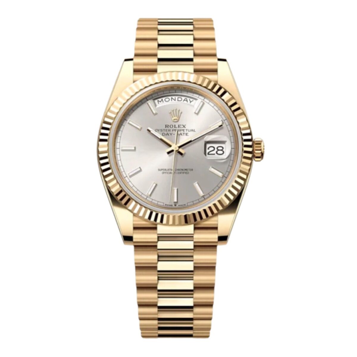 Replica Rolex Day-Date 40 mm Silver Dial 228238 - Best shop to buy a Fake Rolex