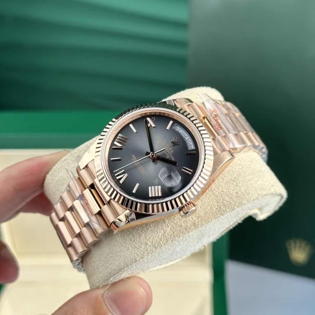 Replica Rolex Day-Date 40 mm Slate Ombre Dial 228235 - Best shop to buy a Fake Rolex