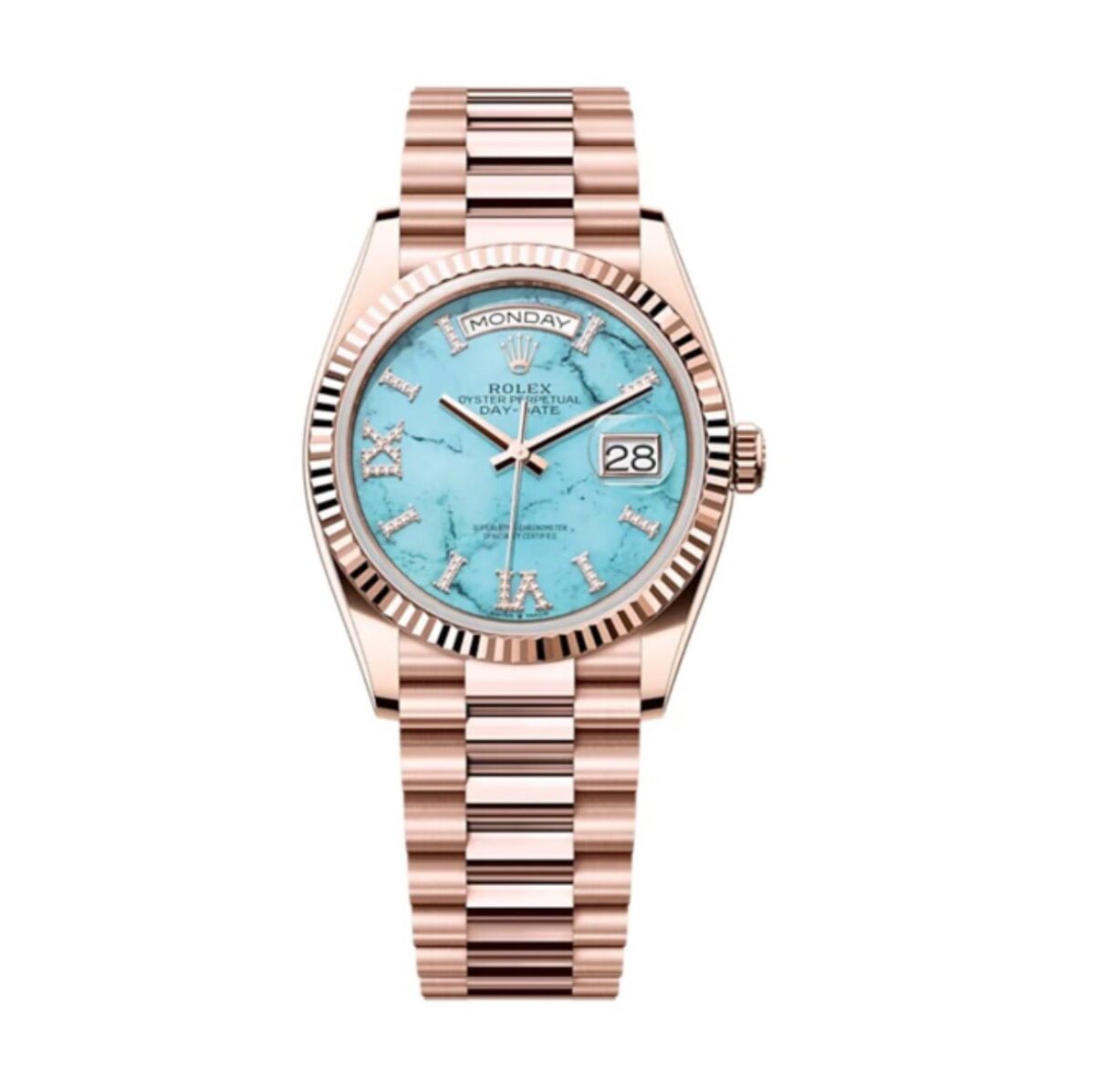 Replica Rolex Day-Date 40 mm Turquoise Dial 128235 - Best shop to buy a Fake Rolex