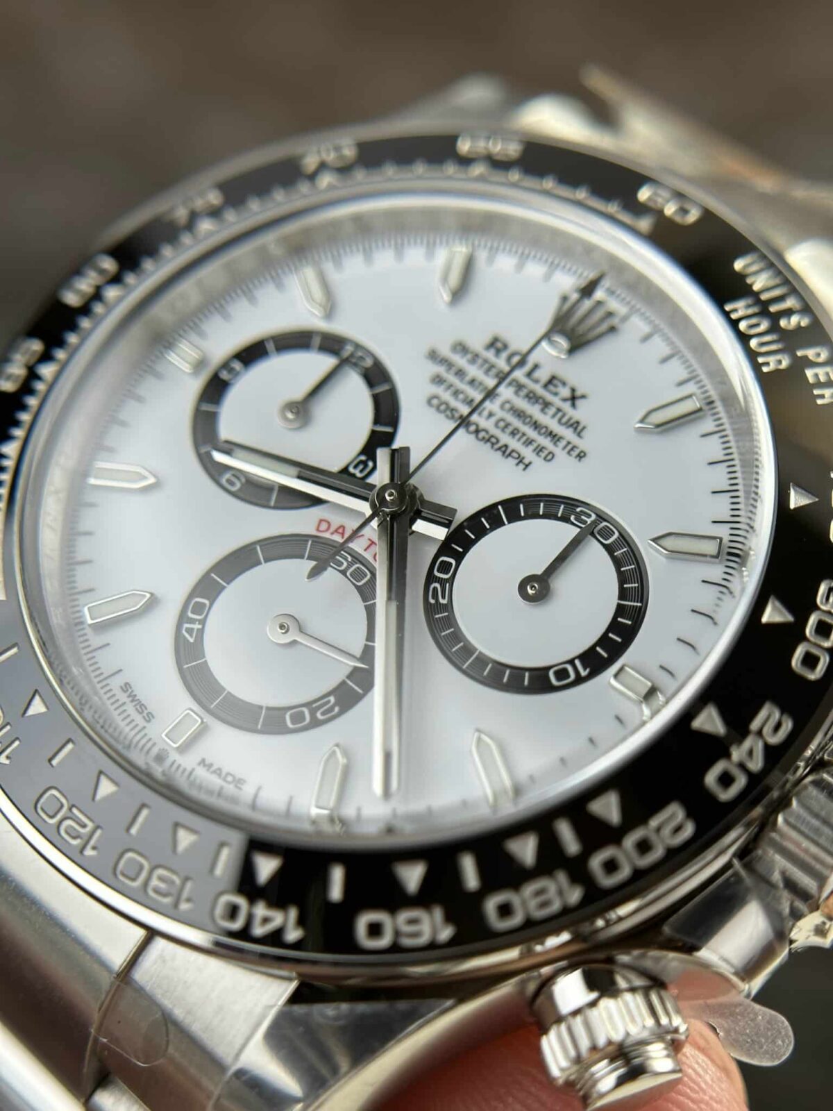 Replica Rolex Daytona "Panda" 40 mm White Dial 126500LN - Best shop to buy a Fake Rolex