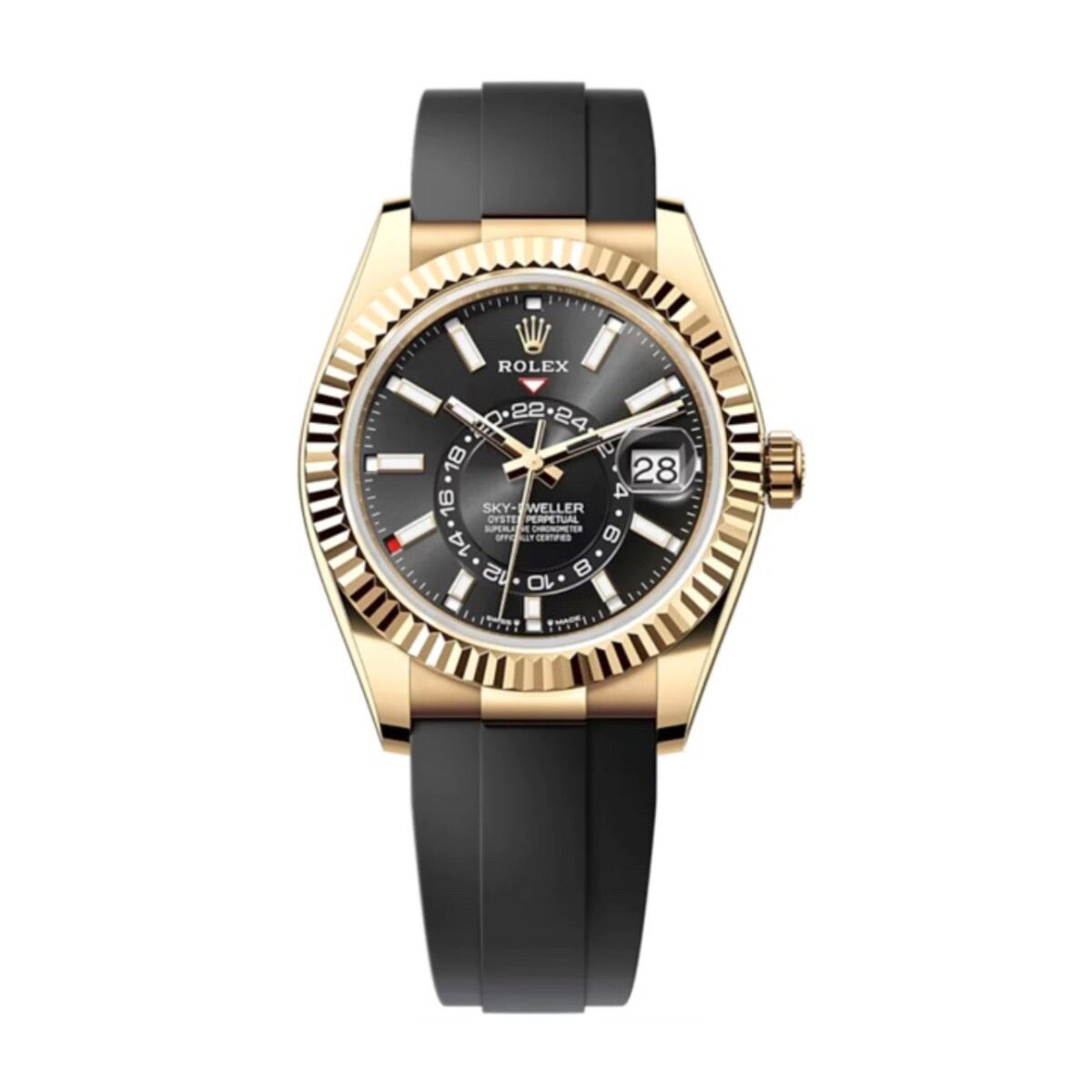 Replica Rolex Sky-Dweller 42 mm Bright black Dial 336238 - Best shop to buy a Fake Rolex