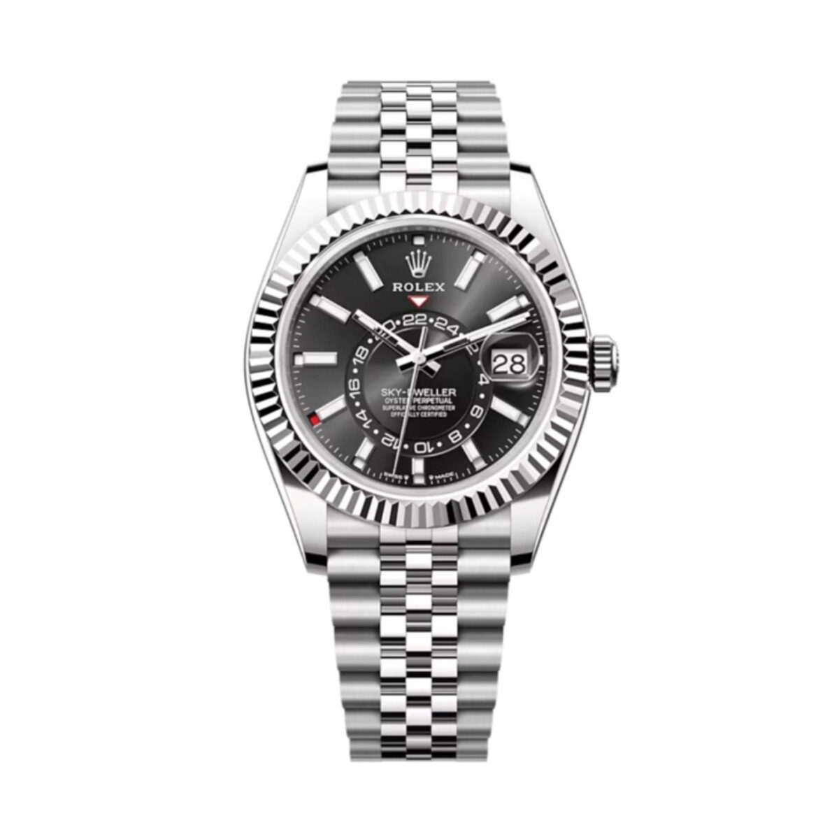 Replica Rolex Sky-Dweller 42 mm Bright black Dial 336934 Jubilee - Best shop to buy a Fake Rolex