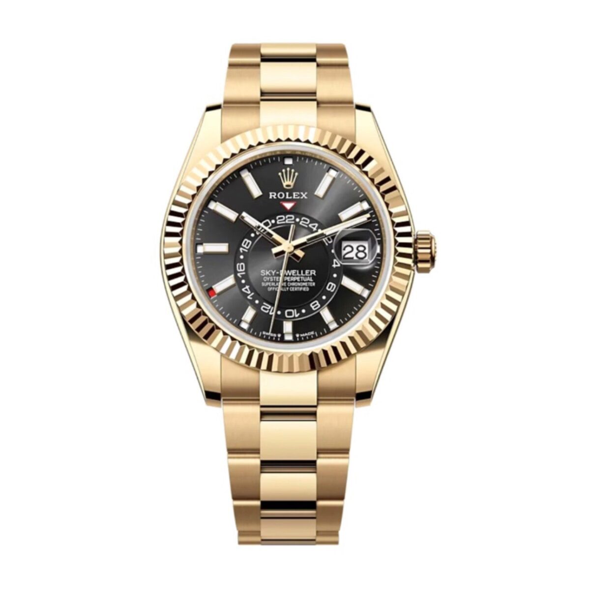 Replica Rolex Sky-Dweller 42 mm Bright black Dial 336938 - Best shop to buy a Fake Rolex