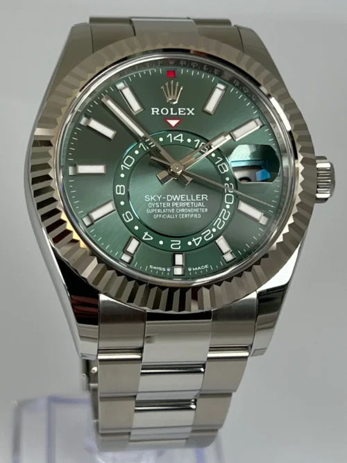 Replica Rolex Sky-Dweller 42 mm Mint green Dial 336934 Oyster - Best shop to buy a Fake Rolex