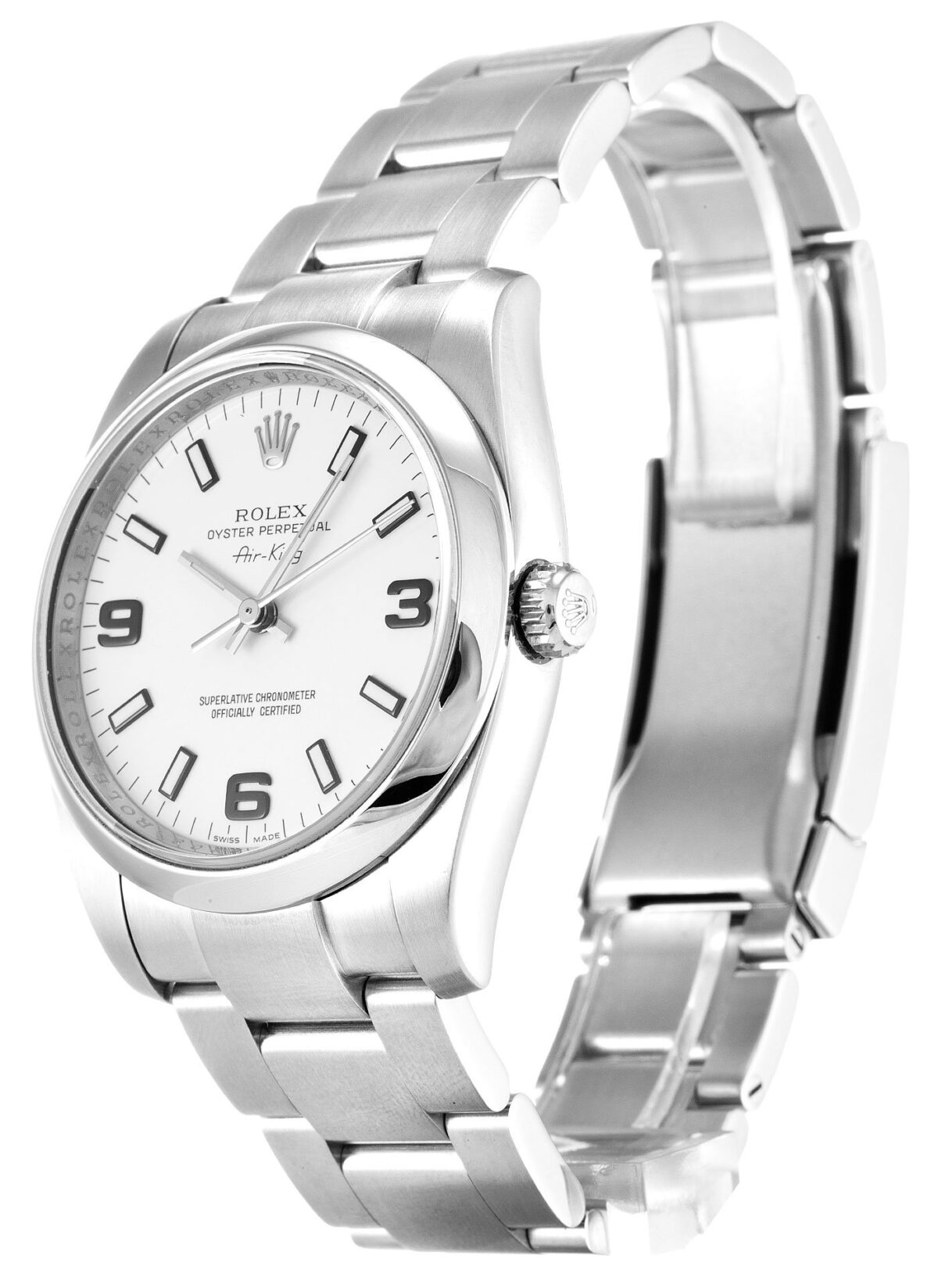 Replica Rolex Air-King 34mm Dial White 114200 - Best shop to buy a Fake Rolex