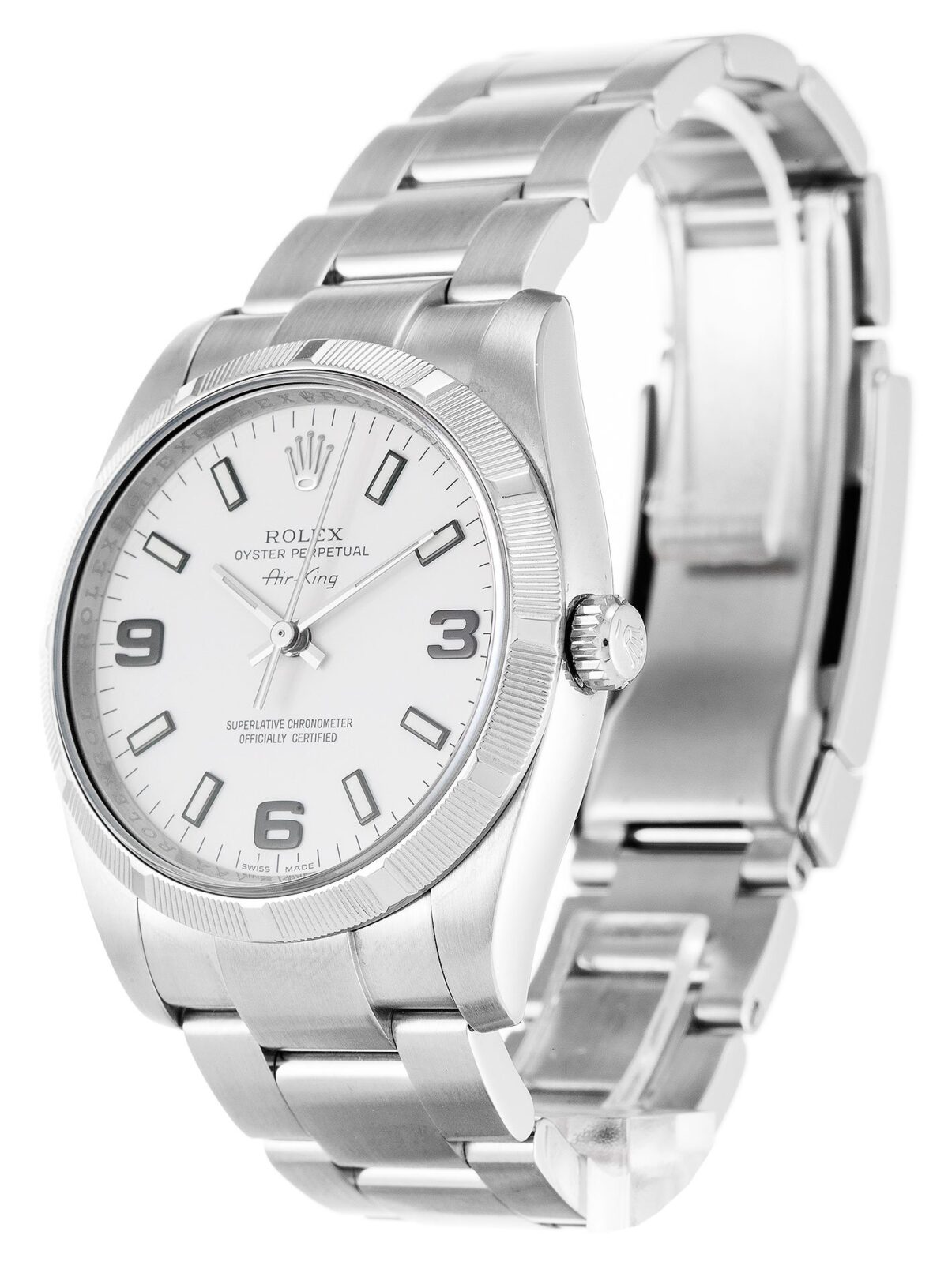 Replica Rolex Air-King 34mm Dial White 114210 - Best shop to buy a Fake Rolex