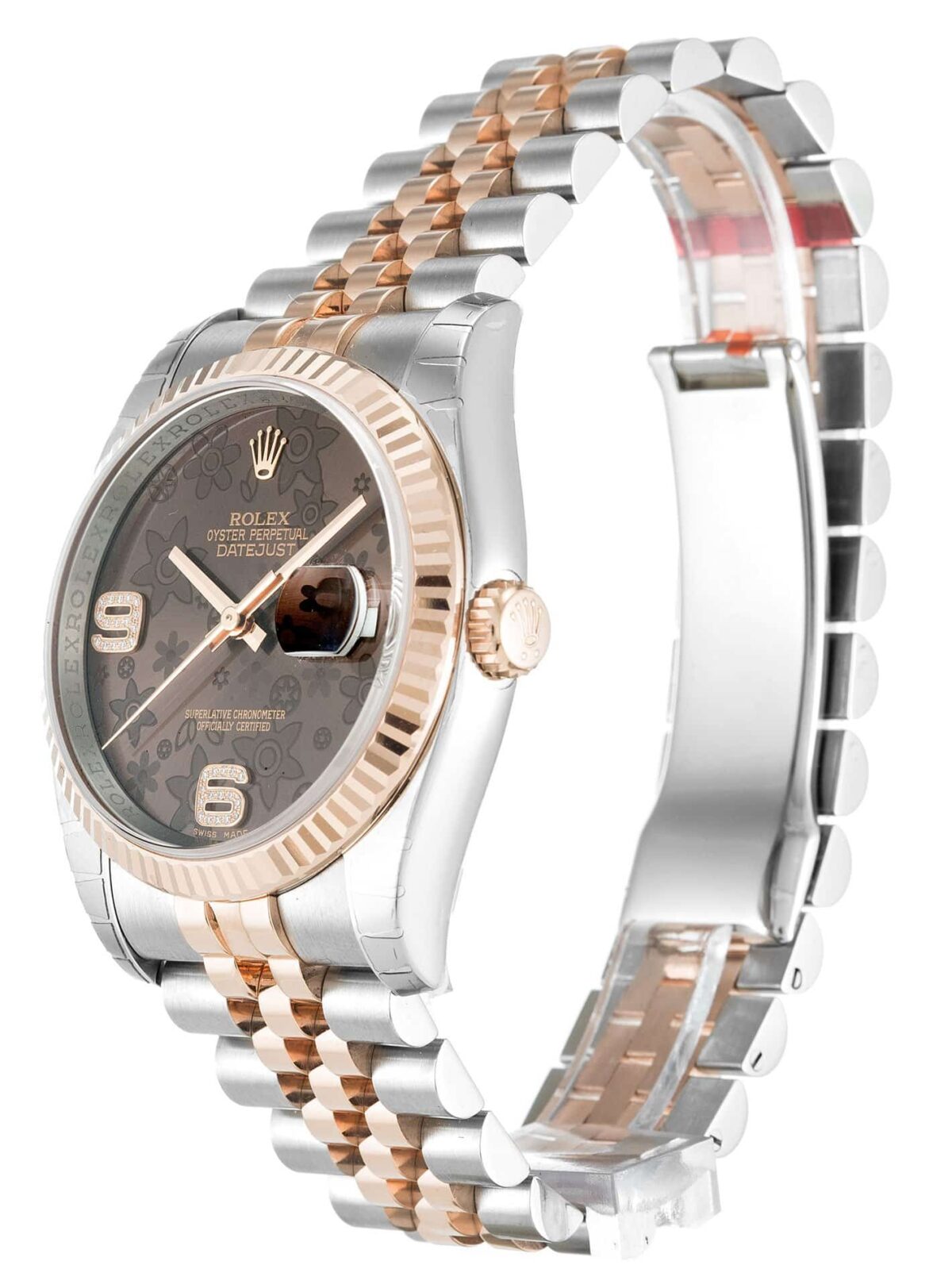 Replica Rolex Datejust 116231 36mm Chocolate Floral Dial - Best shop to buy a Fake Rolex