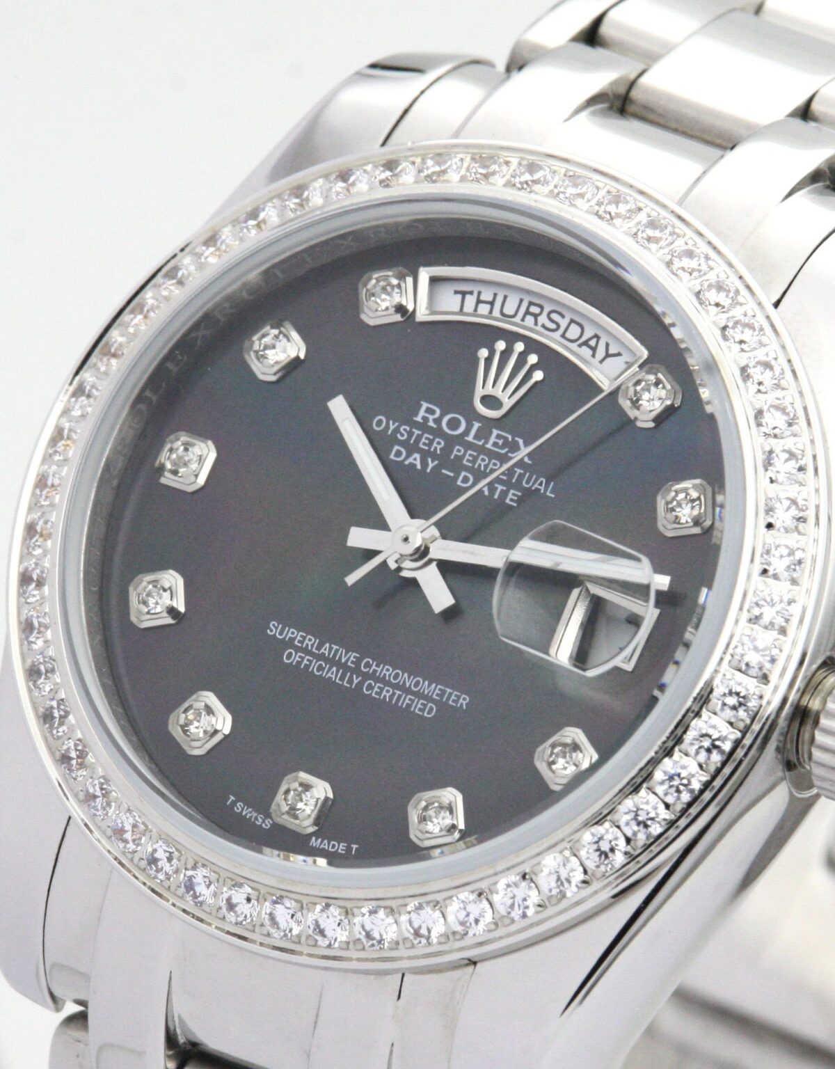 Replica Rolex Day-Date 118346 36mm Black Dial - Best shop to buy a Fake Rolex