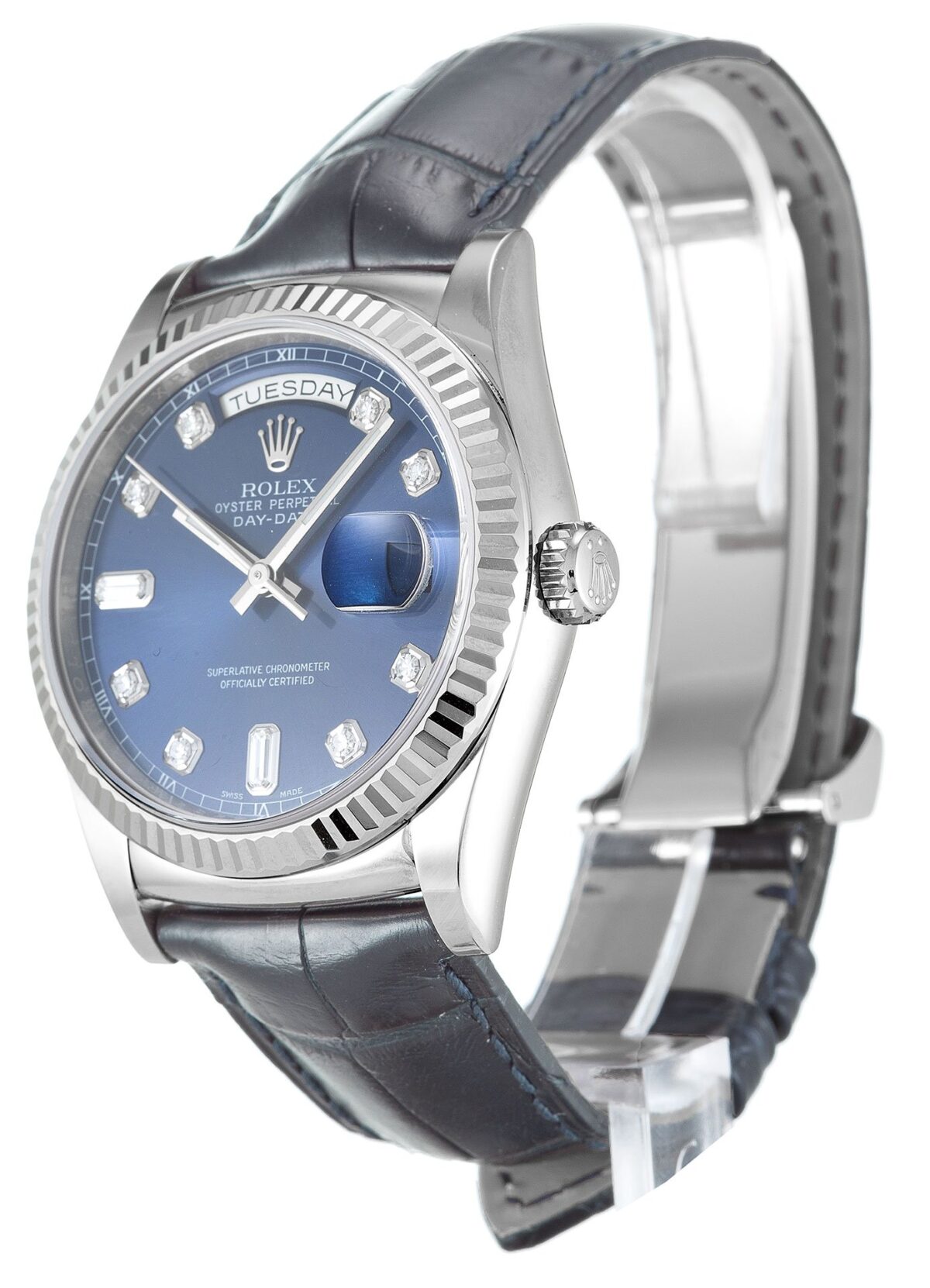 Replica Rolex Day-Date 118139 36mm Blue Dial - Best shop to buy a Fake Rolex