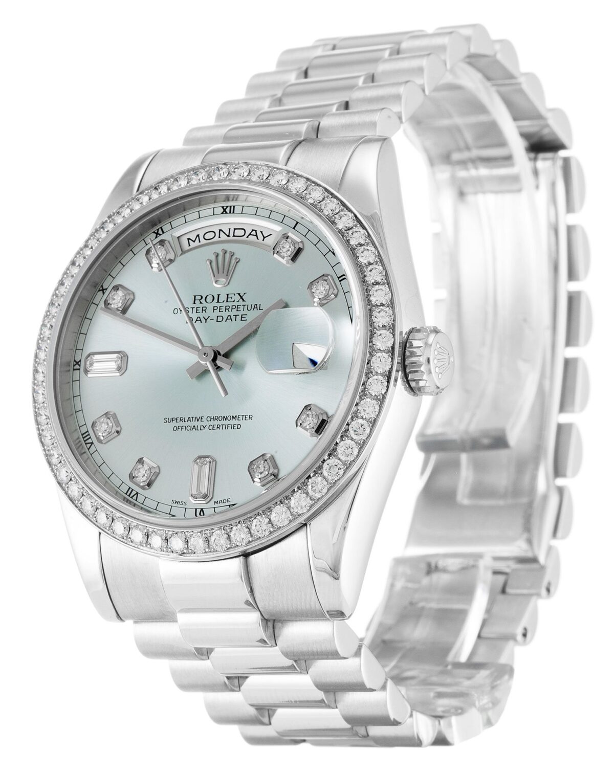 Replica Rolex Day-Date 118346 36mm Blue Dial - Best shop to buy a Fake Rolex