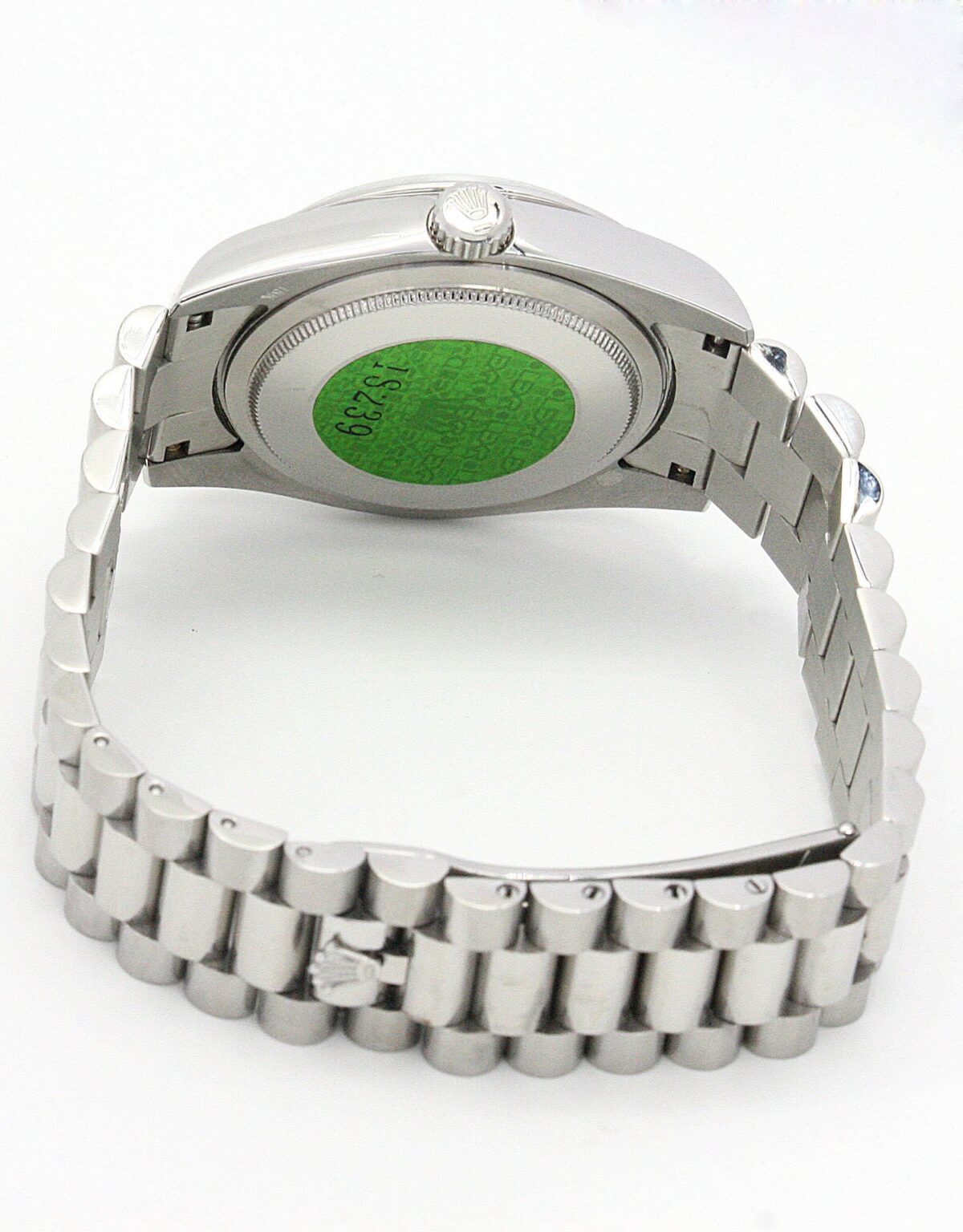 Replica Rolex Day-Date 118346 36mm Dial Green-Silver with diamonds - Best shop to buy a Fake Rolex