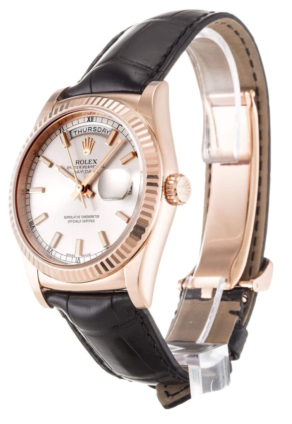 Replica Rolex Day-Date 118135 36mm Silver Dial - Best shop to buy a Fake Rolex