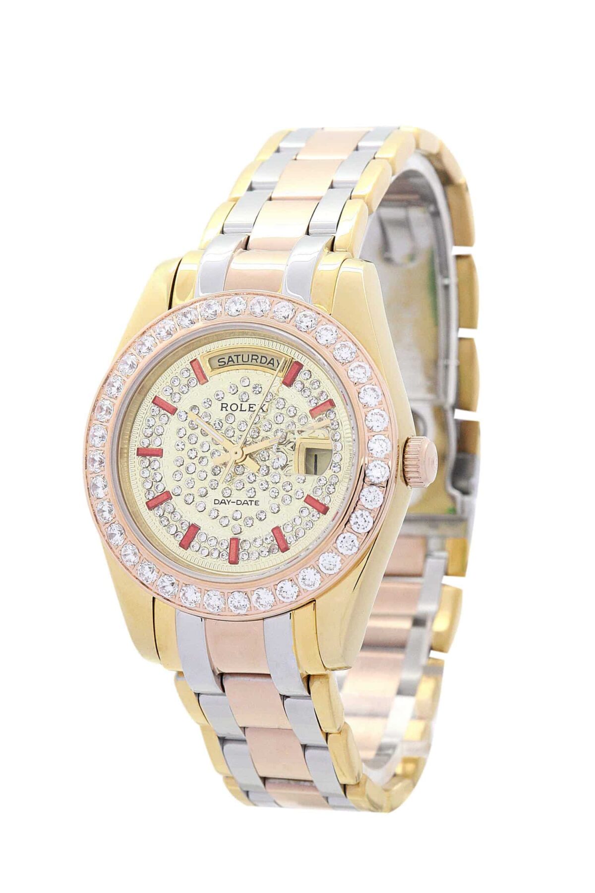 Replica Rolex Day-Date 118346 36mm Yellow Gold Dial with diamonds - Best shop to buy a Fake Rolex