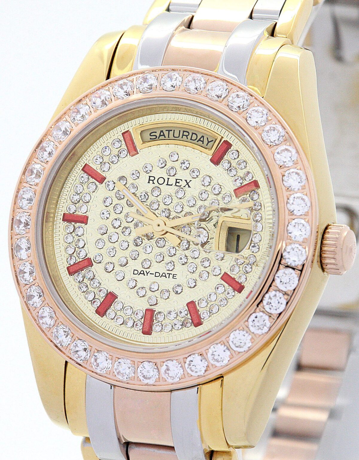 Replica Rolex Day-Date 118346 36mm Yellow Gold Dial with diamonds - Best shop to buy a Fake Rolex