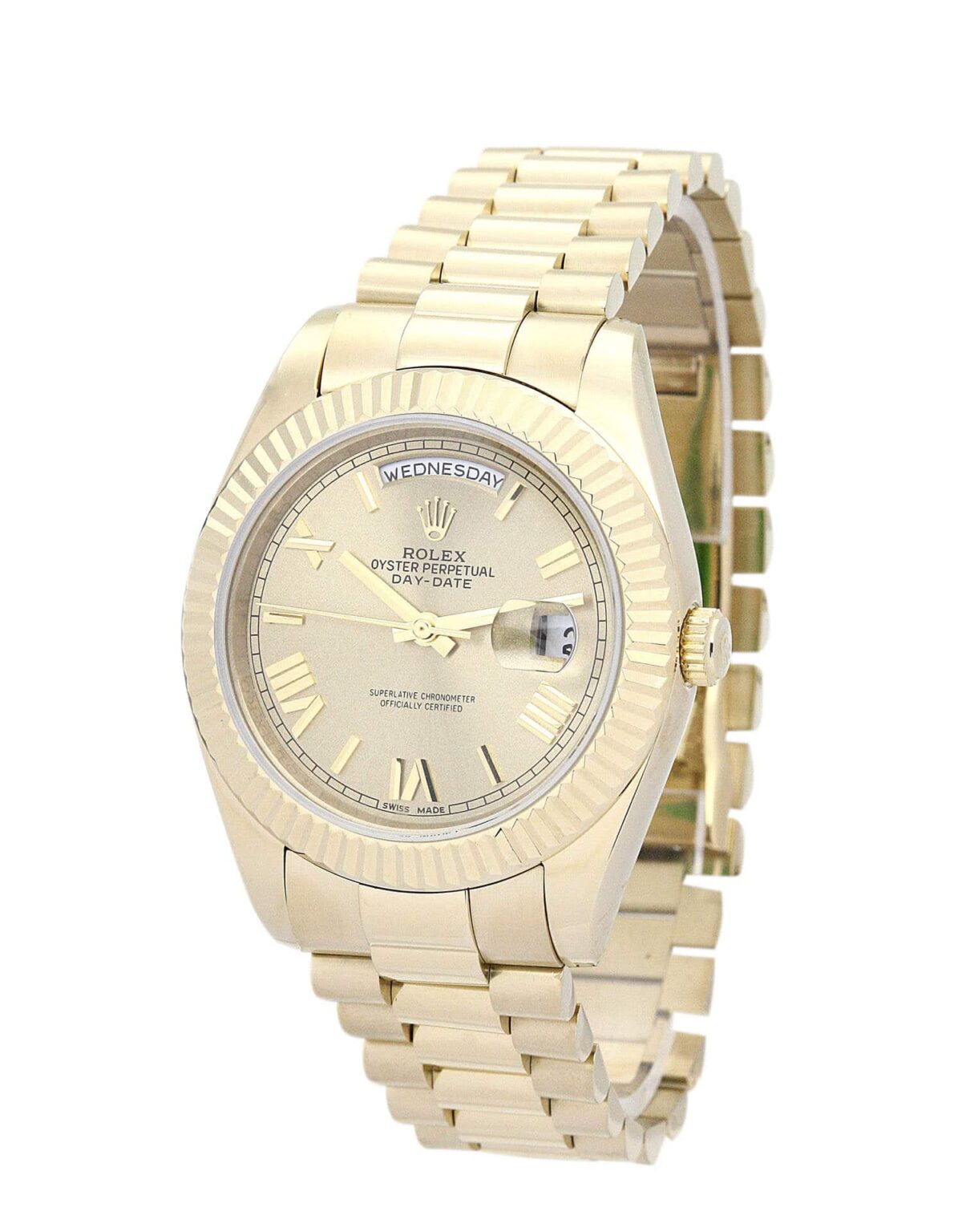 Replica Rolex Day-Date II 218238 41mm Gold Dial - Best shop to buy a Fake Rolex