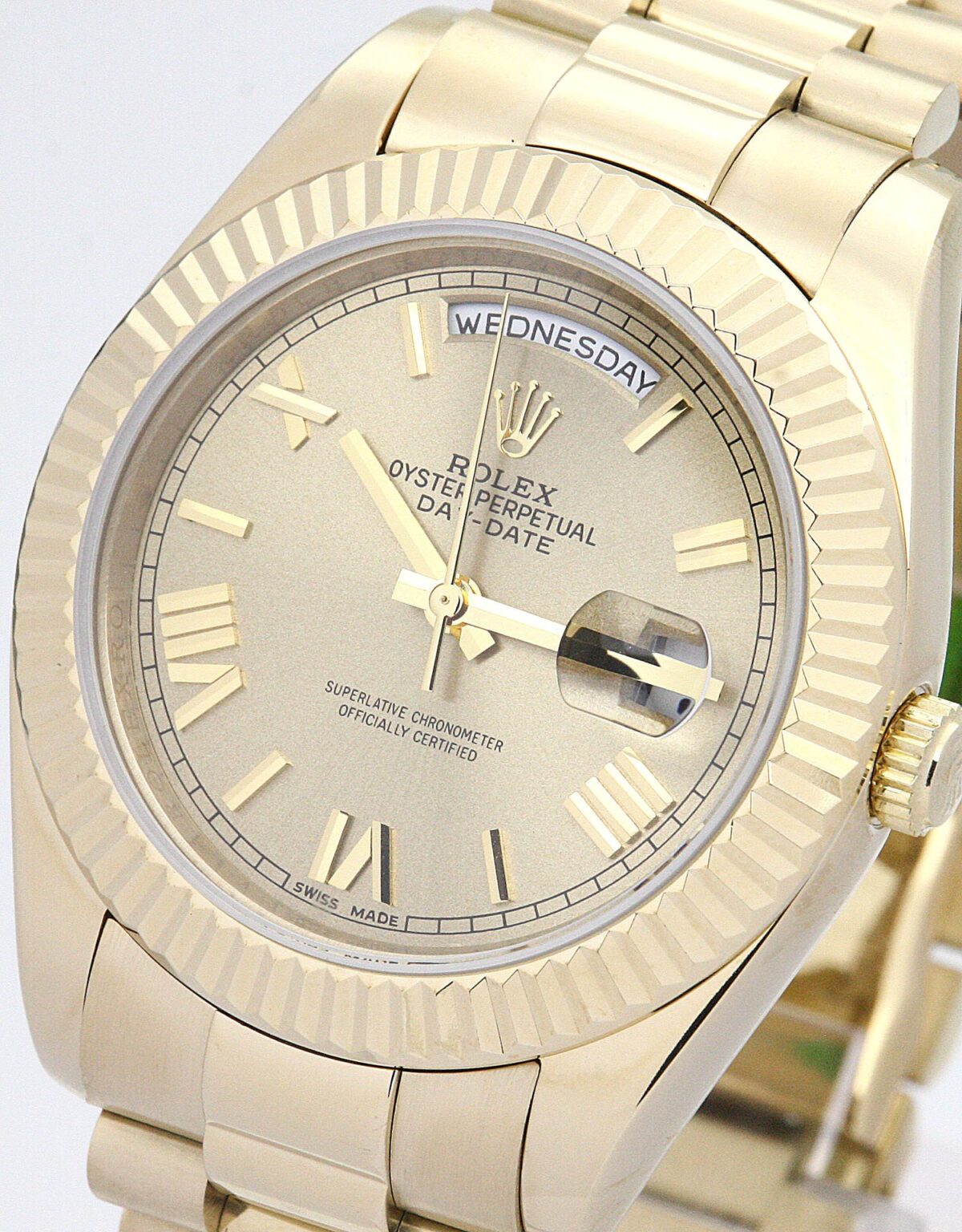 Replica Rolex Day-Date II 218238 41mm Gold Dial - Best shop to buy a Fake Rolex