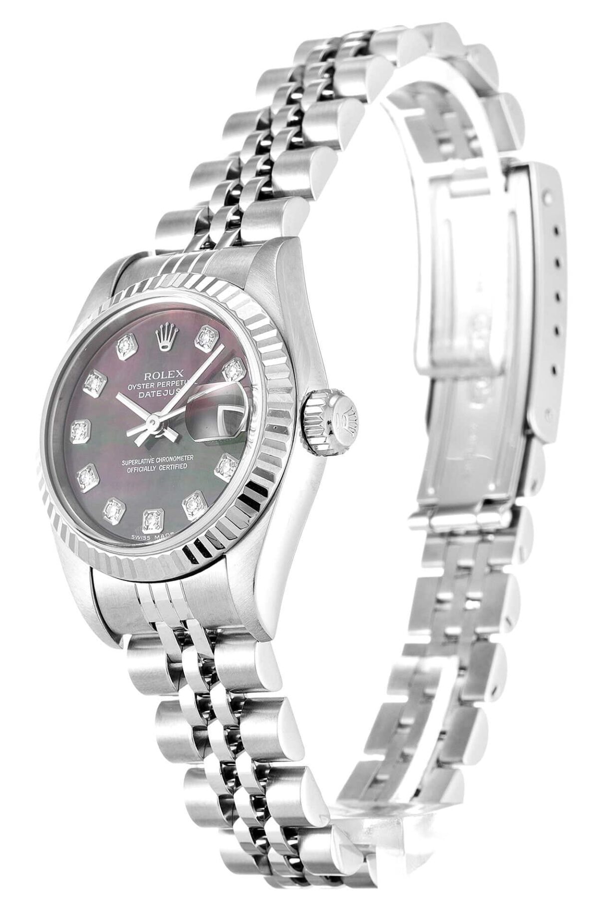 Replica Rolex Lady-Datejust 79174 26mm Black Mother of Pearl Dial - Best shop to buy a Fake Rolex