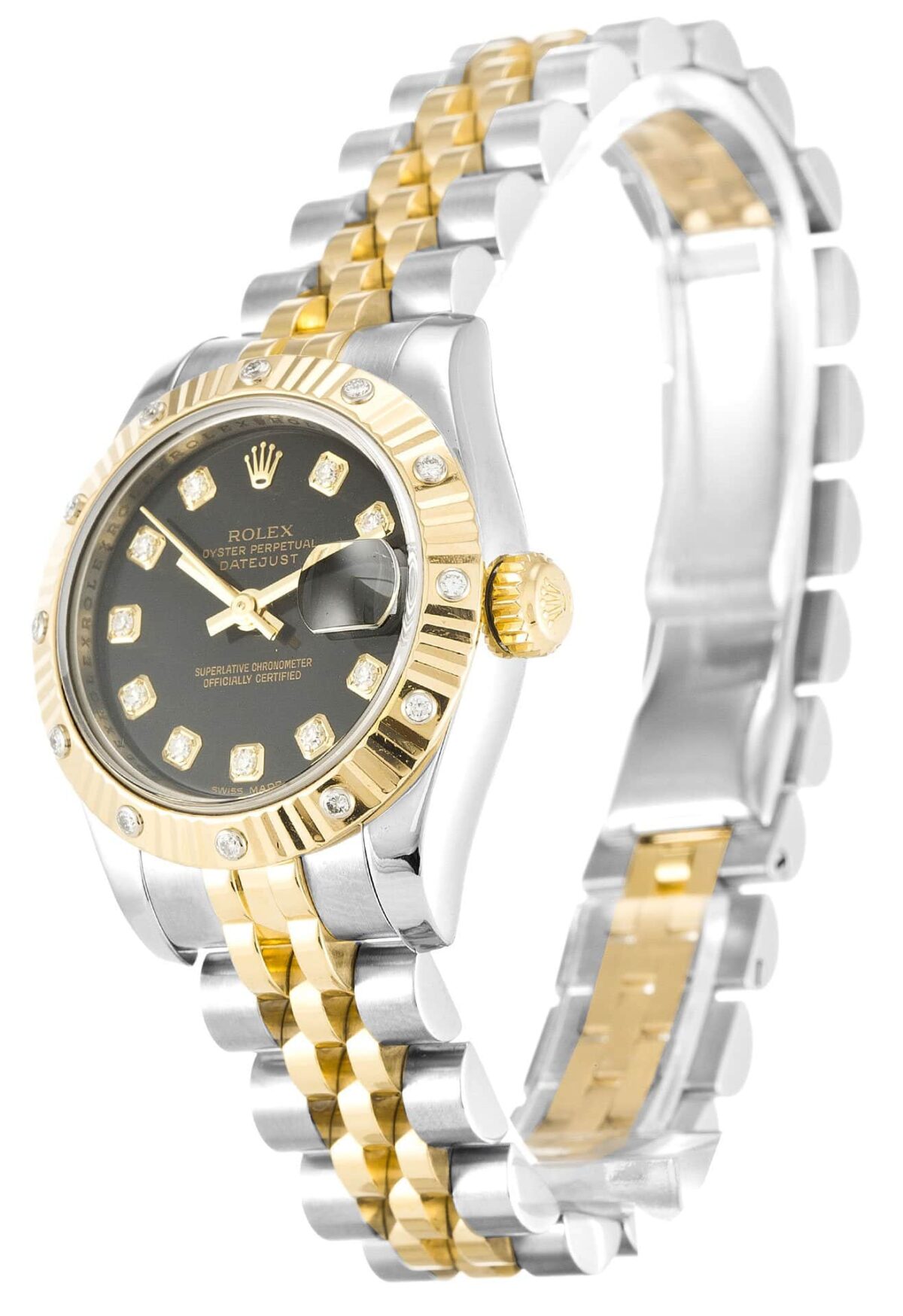 Replica Rolex Lady-Datejust 179313 26mm Black Dial - Best shop to buy a Fake Rolex