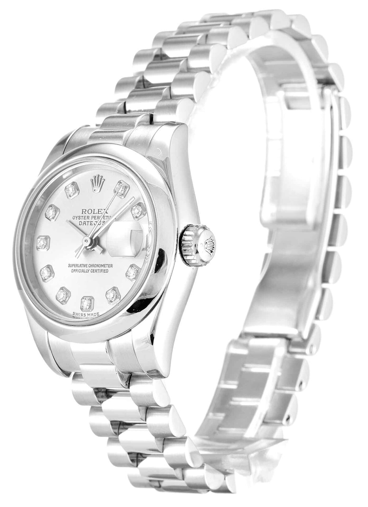 Replica Rolex Lady-Datejust 179166 26mm Silver Dial - Best shop to buy a Fake Rolex