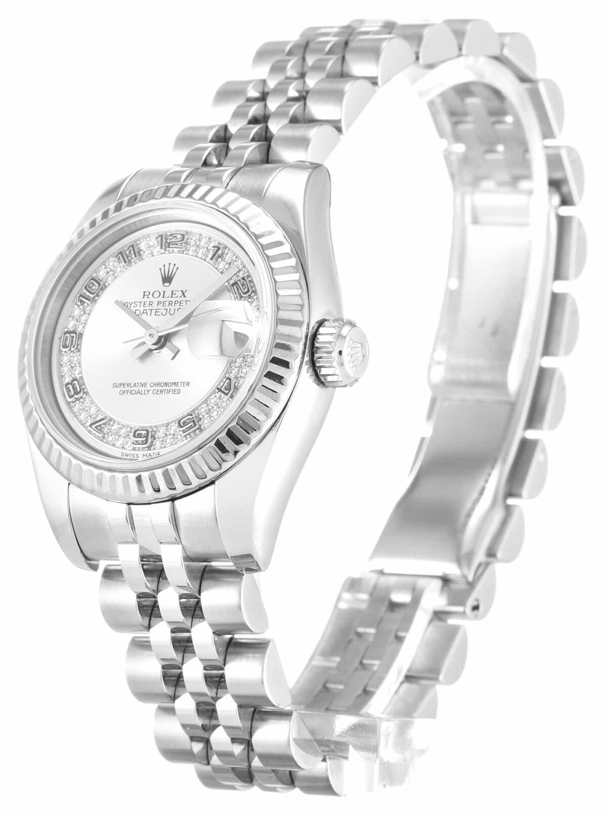 Replica Rolex Lady-Datejust 179174 26mm Silver Dial - Best shop to buy a Fake Rolex