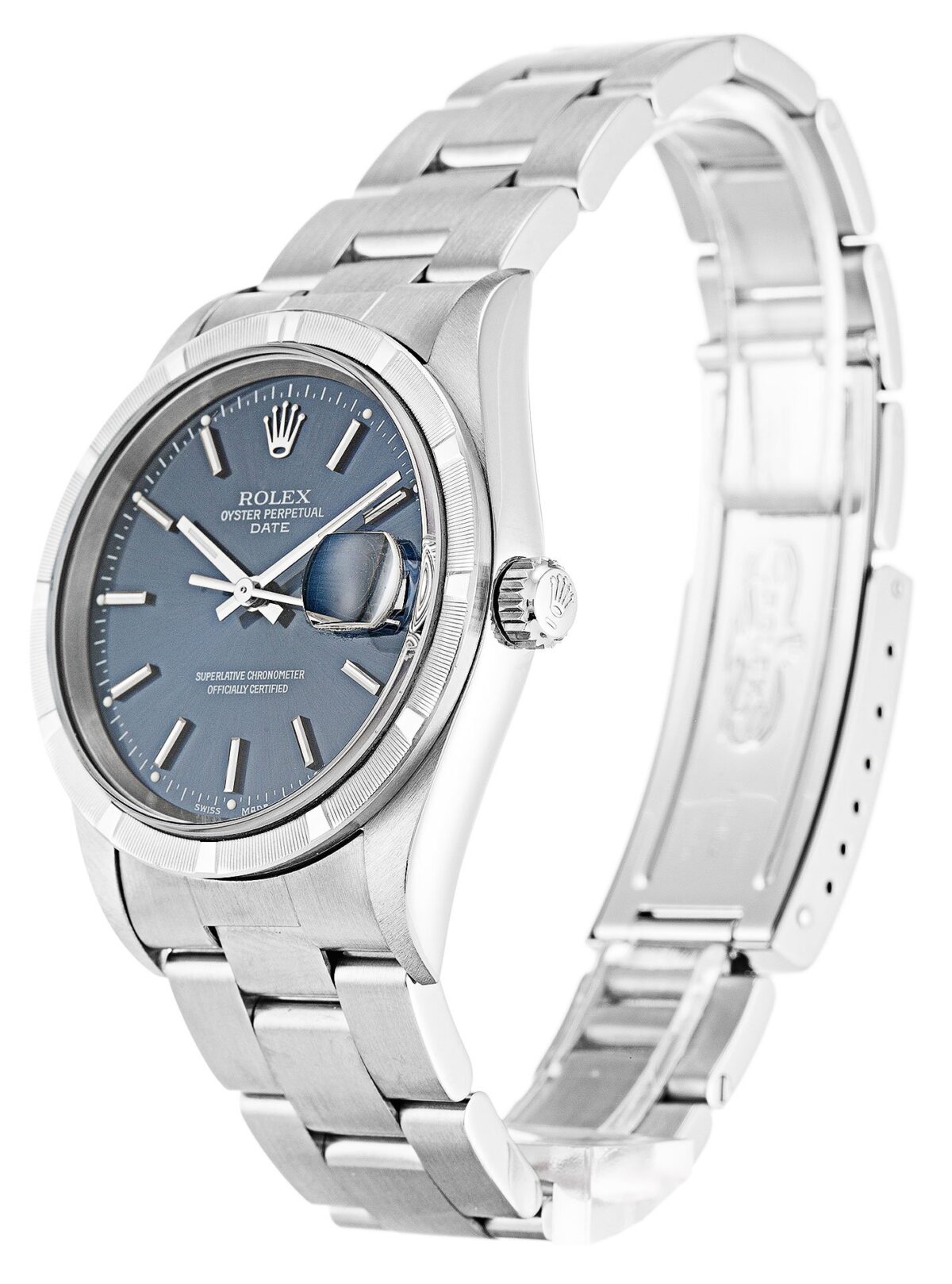 Replica Rolex Oyster Perpetual Date 34mm Dial Blue 15210 - Best shop to buy a Fake Rolex