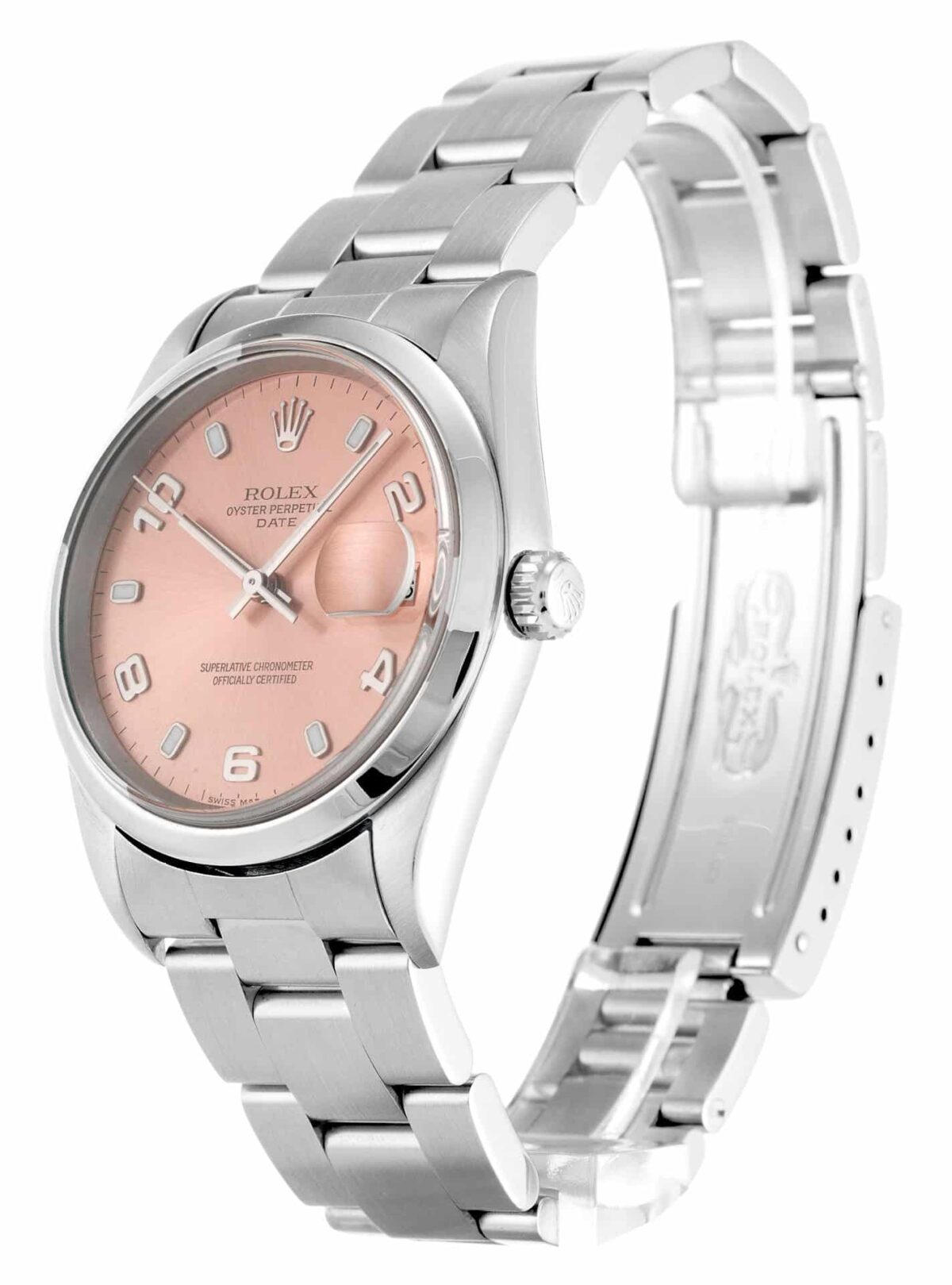 Replica Rolex Oyster Perpetual Date 34mm Dial Salmon 15200 - Best shop to buy a Fake Rolex