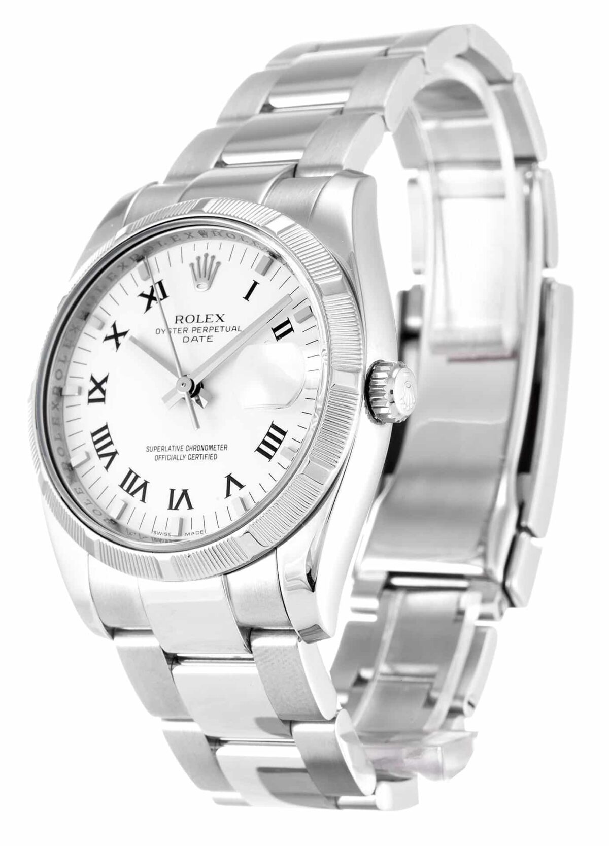 Replica Rolex Oyster Perpetual Date 34mm Dial White 115210 - Best shop to buy a Fake Rolex