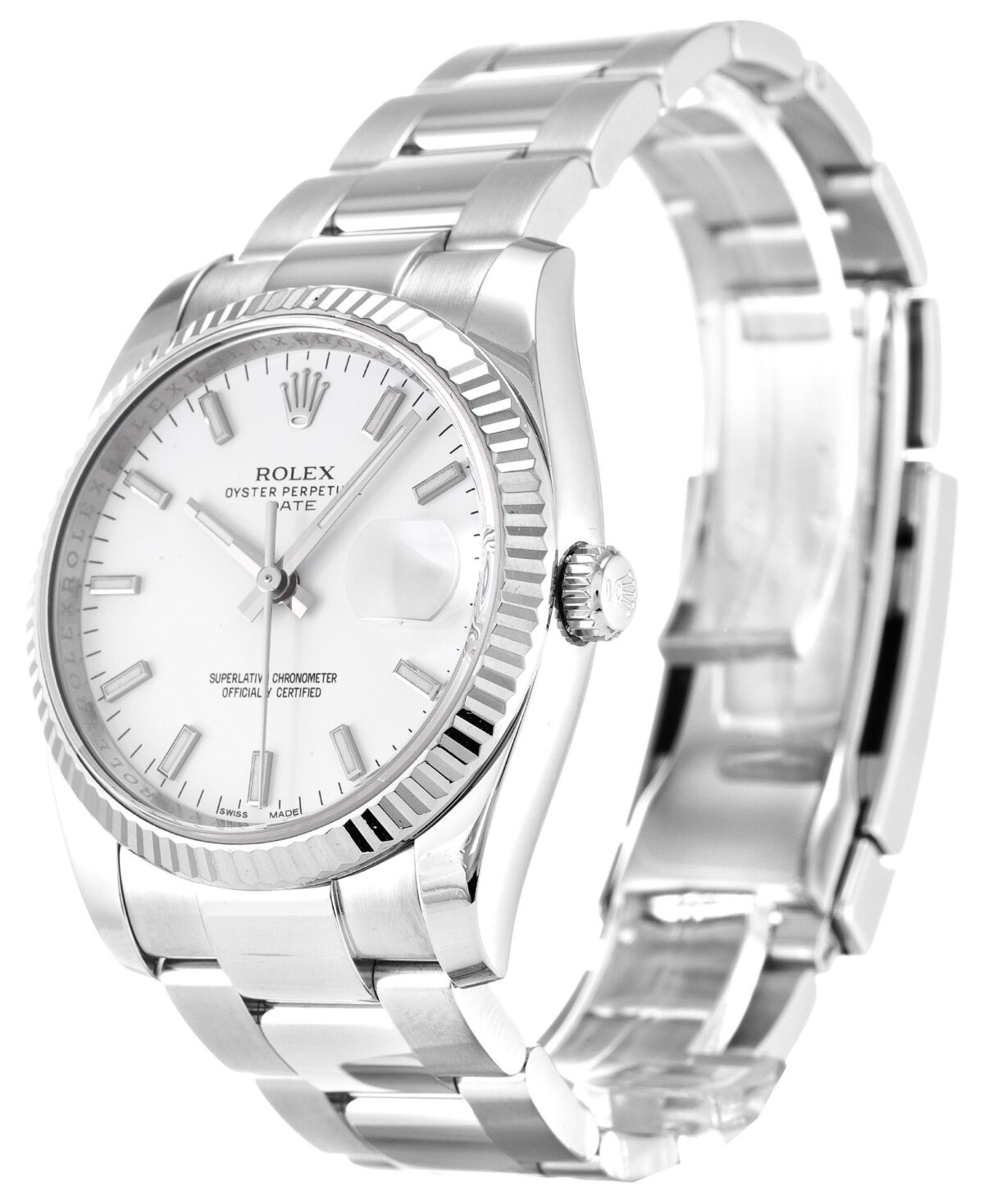 Replica Rolex Oyster Perpetual Date 34mm Dial White 115234 - Best shop to buy a Fake Rolex