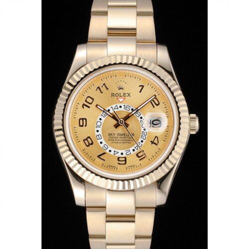 Replica Rolex Sky-Dweller 80243 41mm Gold Dial - Best shop to buy a Fake Rolex