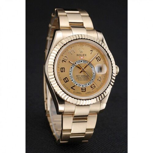 Replica Rolex Sky-Dweller 80243 41mm Gold Dial - Best shop to buy a Fake Rolex