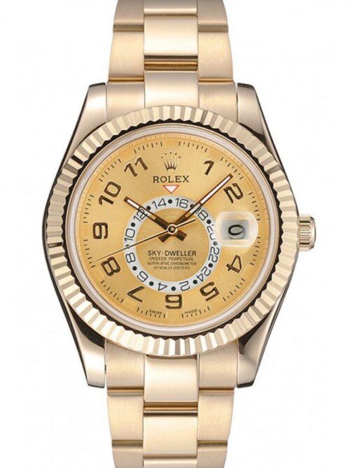 Replica Rolex Sky-Dweller 80243 41mm Gold Dial - Best shop to buy a Fake Rolex