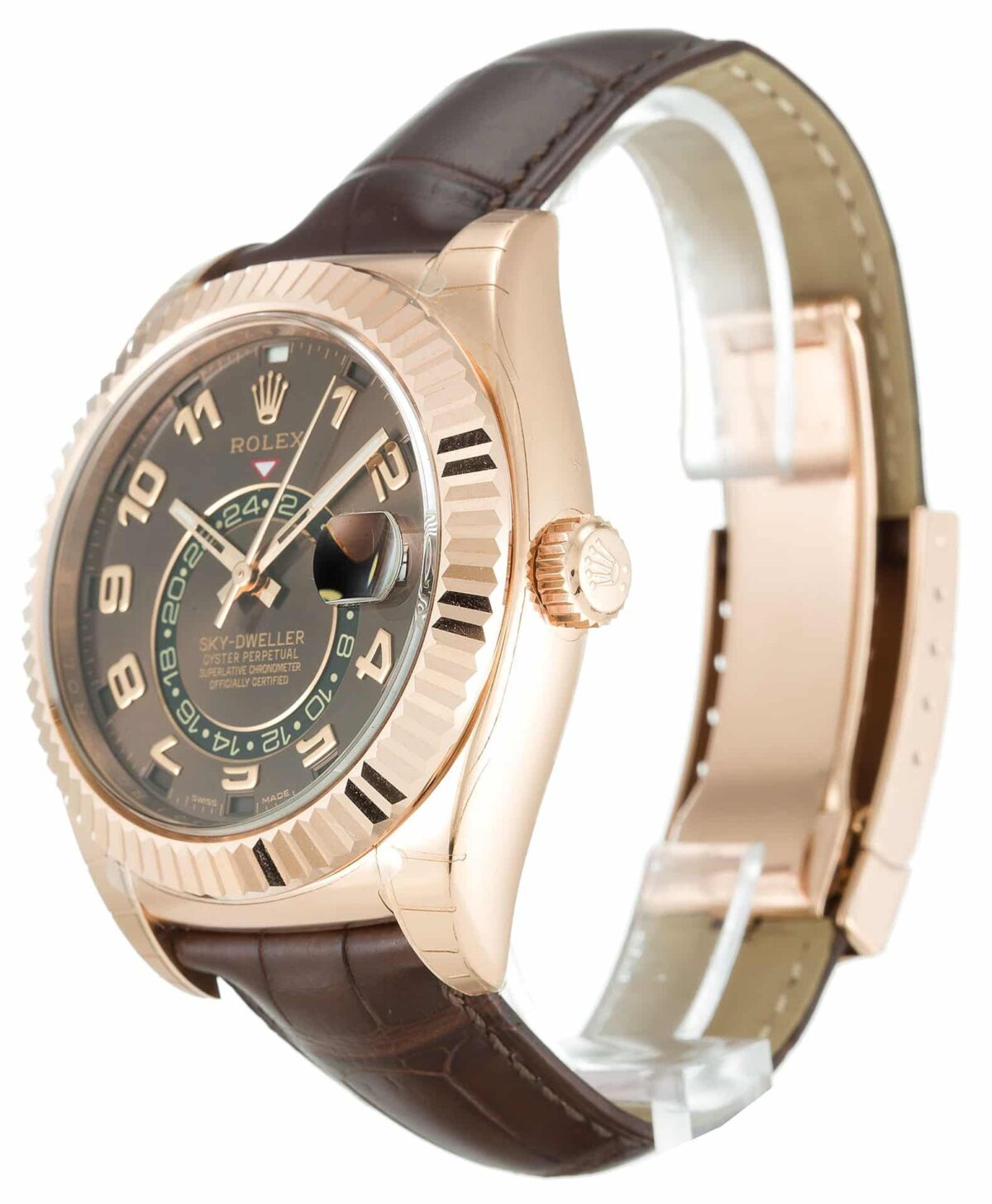 Replica Rolex Sky-Dweller 326135 42mm Brown Dial - Best shop to buy a Fake Rolex