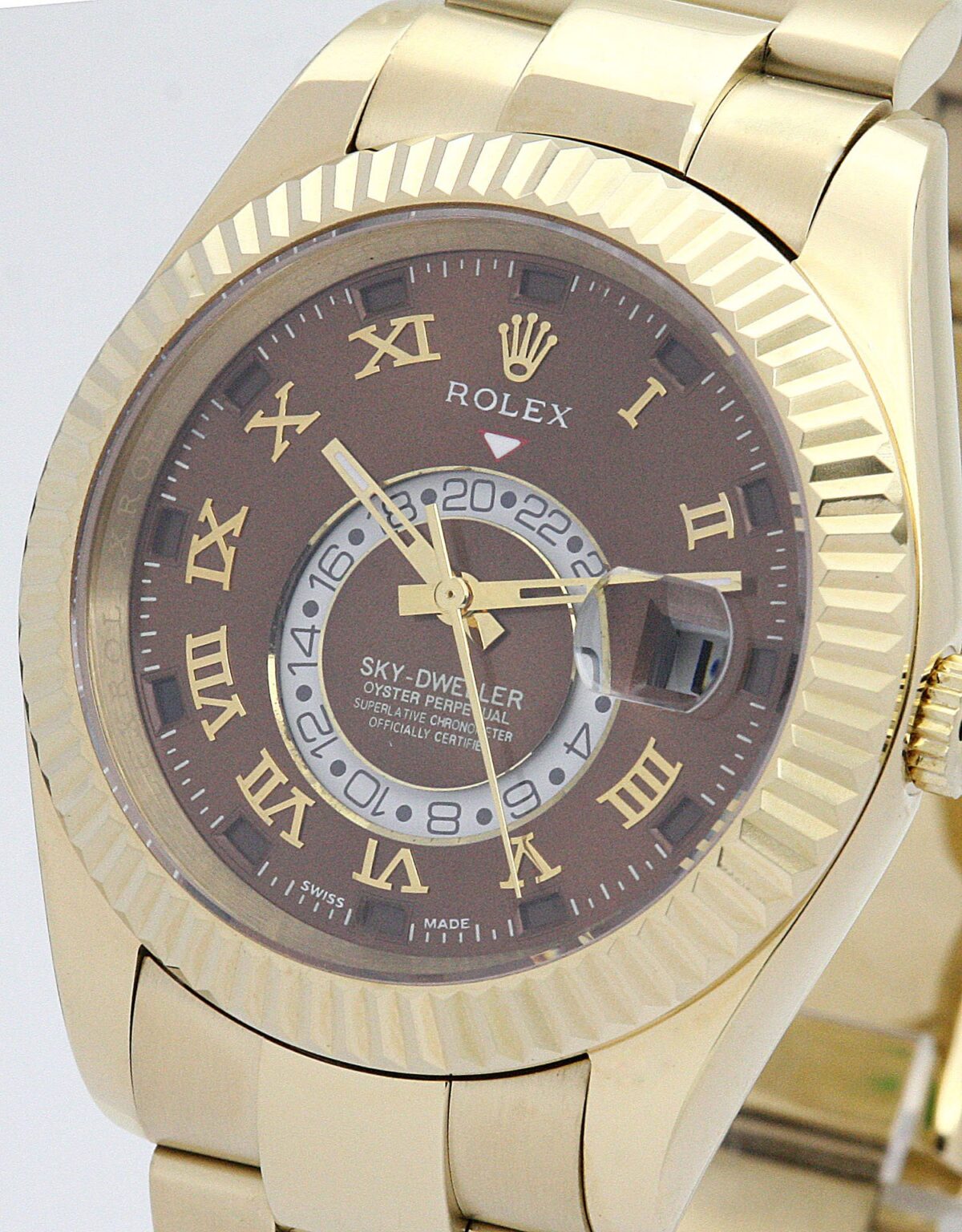 Replica Rolex Sky-Dweller 326938 42mm Brown Dial - Best shop to buy a Fake Rolex