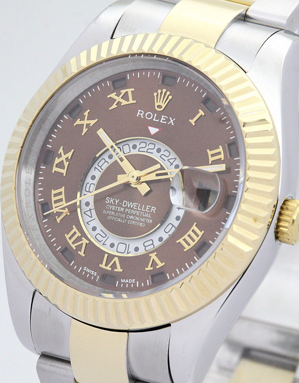 Replica Rolex Sky-Dweller 42mm Brown Dial 326938 - Best shop to buy a Fake Rolex