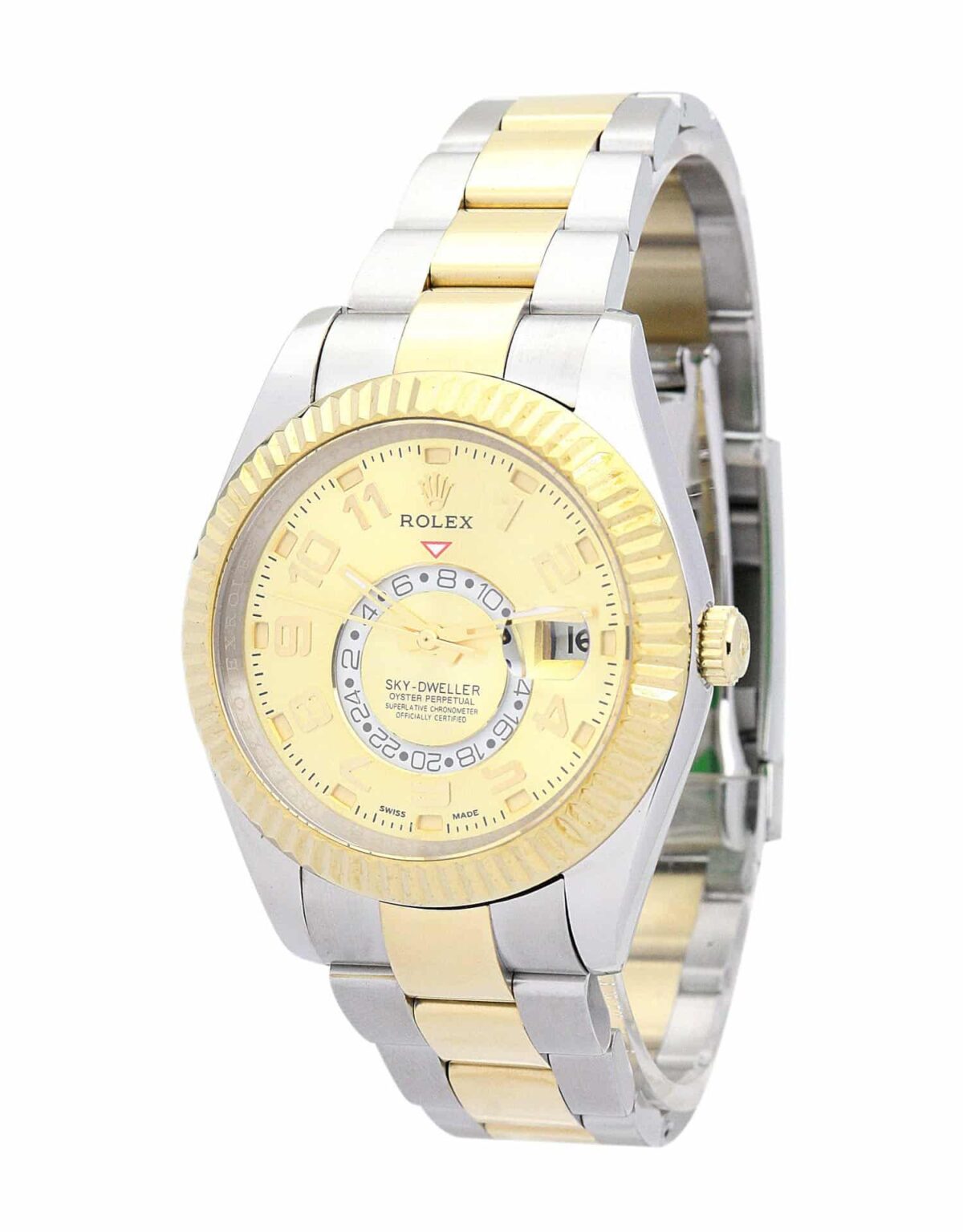 Replica Rolex Sky-Dweller 42mm Gold Dial 326938 - Best shop to buy a Fake Rolex