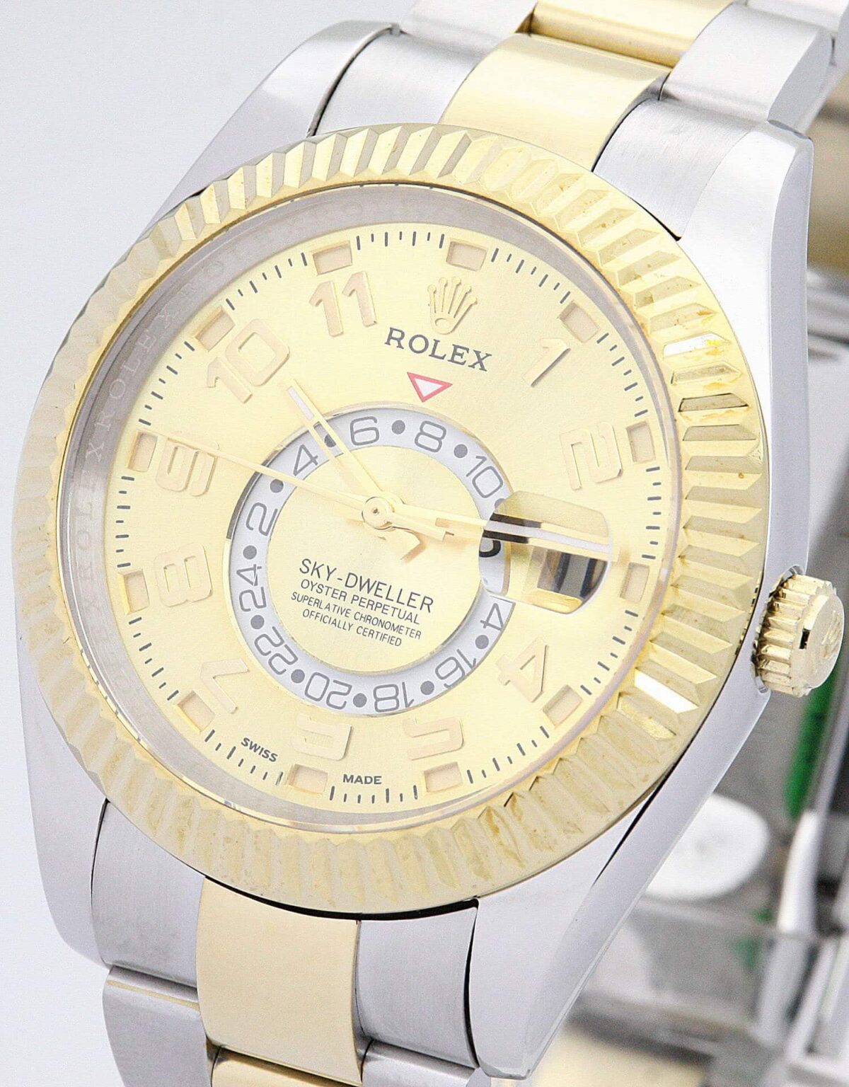 Replica Rolex Sky-Dweller 42mm Gold Dial 326938 - Best shop to buy a Fake Rolex