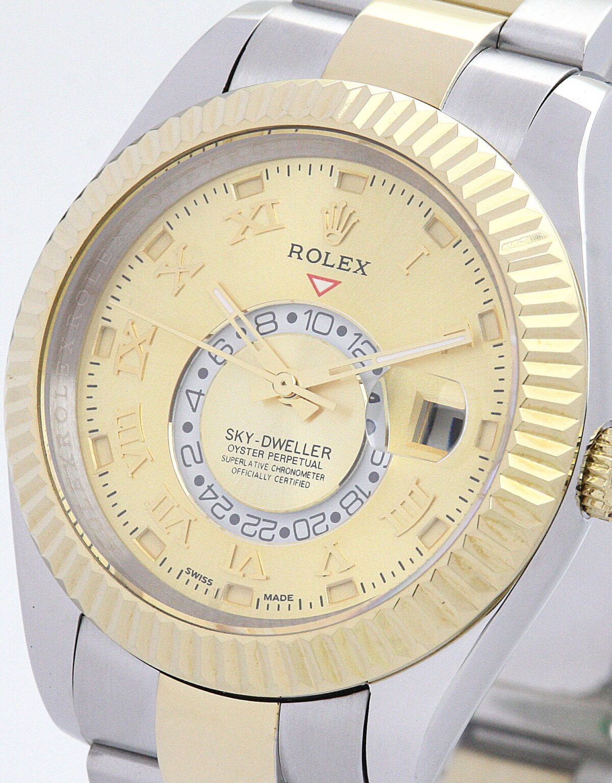 Replica Rolex Sky-Dweller 326938 42mm Gold Dial - Best shop to buy a Fake Rolex