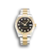 Replica Rolex Datejust 178343 Mid-Size 31mm Black Dial Front - Best shop to buy a Fake Rolex