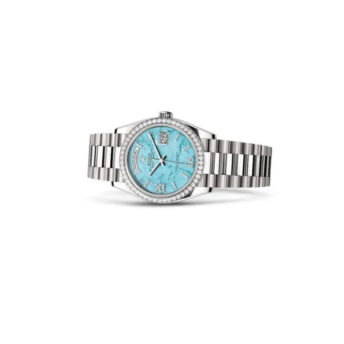 Replica Rolex Day-Date 36 mm Turquoise Dial 128349RBR 1 - Best shop to buy a Fake Rolex