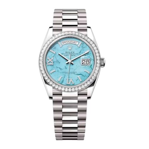 Replica Rolex Day-Date 36 mm Turquoise Dial 128349RBR 2 - Best shop to buy a Fake Rolex
