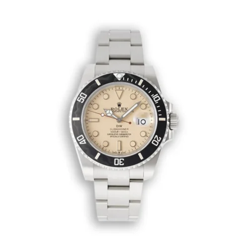 Replica Rolex DIW Submariner Parakeet 116610LB Light Brown Dial Front - Best shop to buy a Fake Rolex