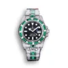 Replica Rolex Submariner Iced Out 116610LV 40mm Black Dial Green Bezel Front - Best shop to buy a Fake Rolex